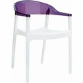 Siesta CArmen Modern Dining Chair - White Seat Transparent Violet Back, 4PK ISP059-WHI-TVIO